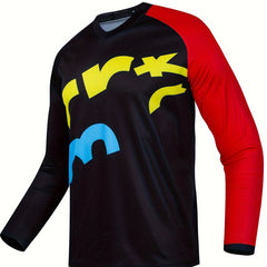 Men's Block Long Sleeve Motorcycle T-Shirt Quick Drying Breathable