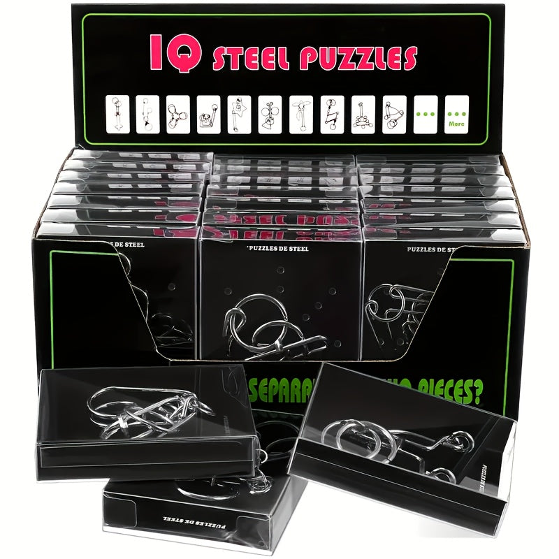 Set of 24 Metal Puzzle Locks Brain Teasing Toy