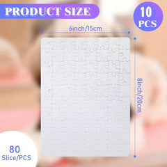 10 Pack 80 Pieces Sublimation Blank Puzzle DIY Custom Puzzle 15x24x20cm A5