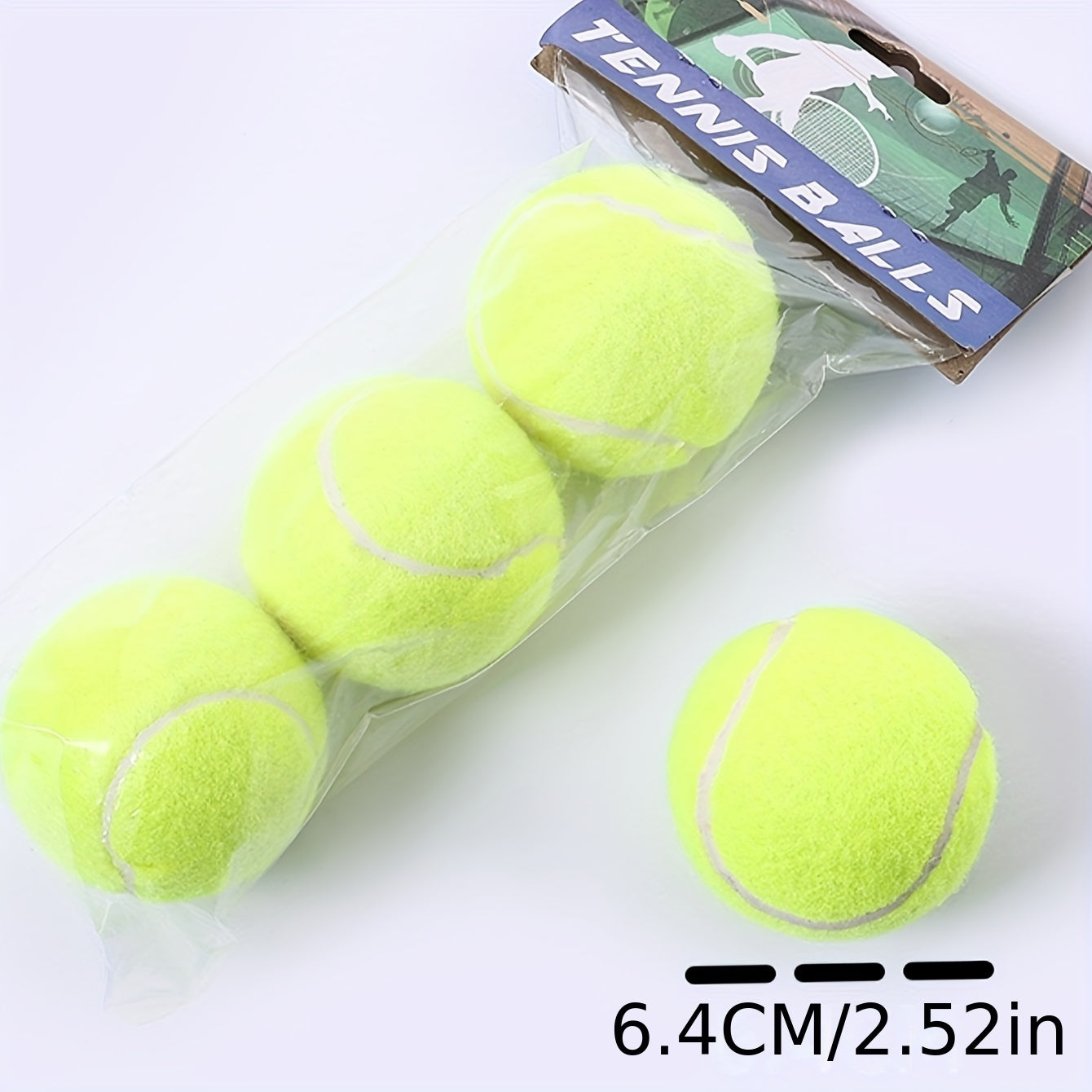 3pcs High Elastic Rubber Tennis Balls for Training and Competition