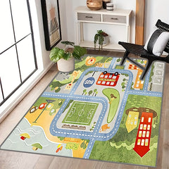 Kids Car Rug Playmat Educational Traffic Carpet Play Rug 100x37in
