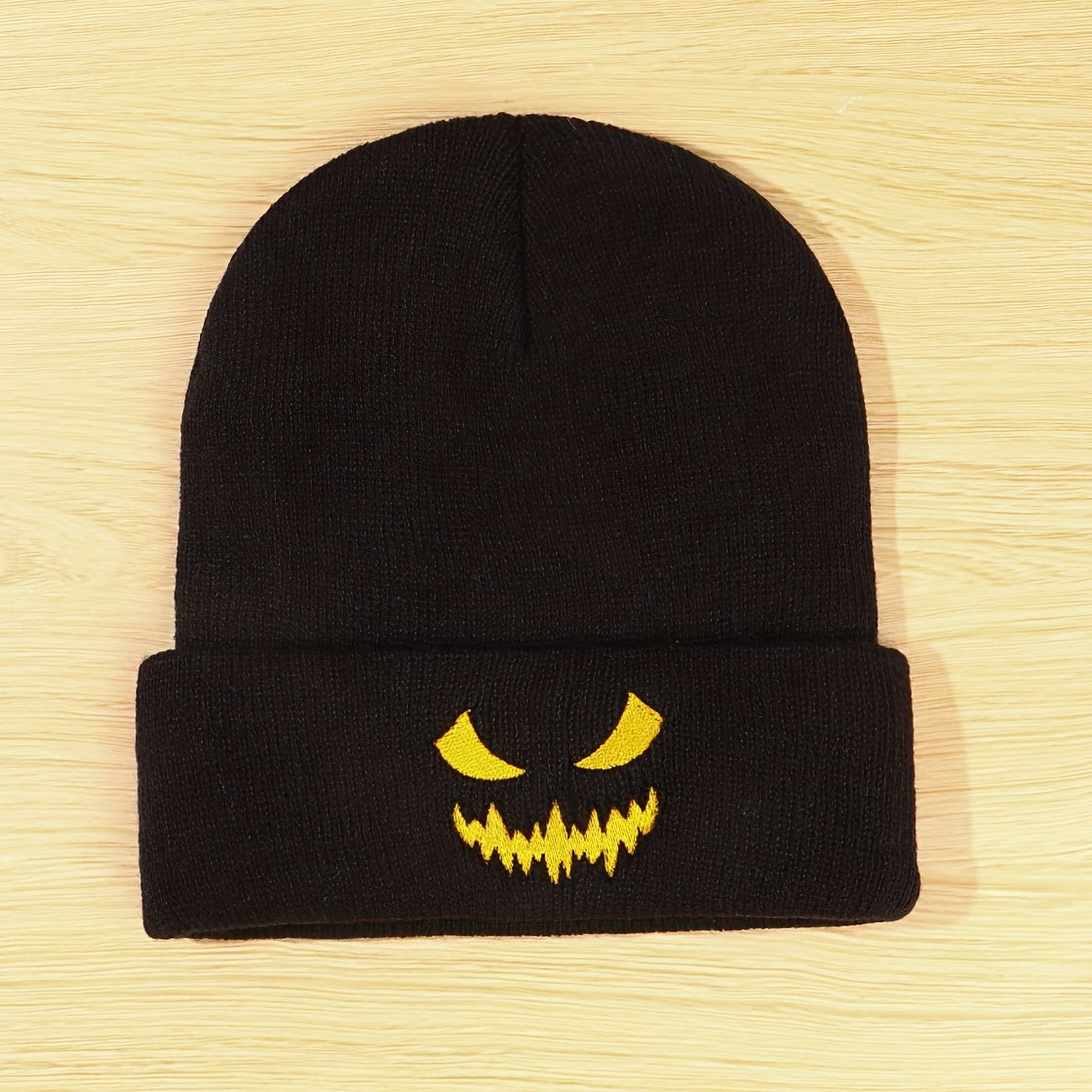 Y2K Demon Embroidery Knit Hat Hip Hop Skull Cap Warm Knit Beanies
