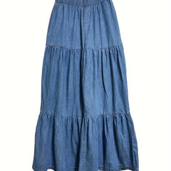 Women's Plus Ruffle Trim High Rise Wide Leg Jeans