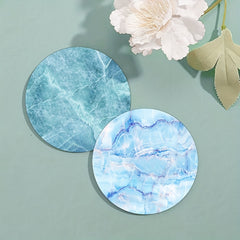 6pcs Colorful Marbling Coasters Non-slip Rubber Drink Coasters