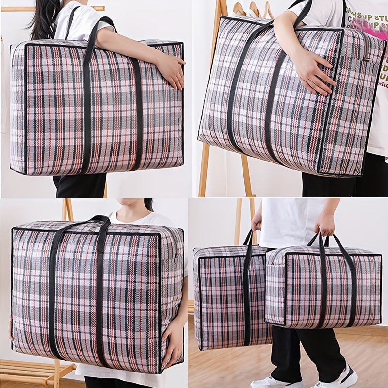 Large Capacity Striped Duffle Bag Dustproof Storage Bag