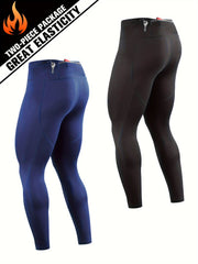 Men's Solid Leggings Active Quick Drying Sports Compression Pants