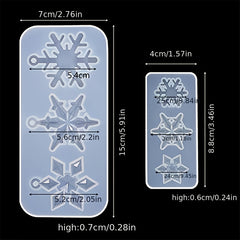 3 Snowflake Silicone Moulds DIY Pendant Resin Casting Mold Holiday Craft