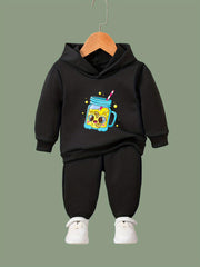 Kid's Lemonade Print Long Sleeve Hoodie & Pants Set