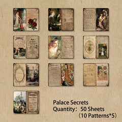 50 Sheets Vintage Scrapbook Paper for Journaling Scrapbooking Supplies