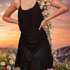 Ruffle String Swimsuit Dress Cover Up