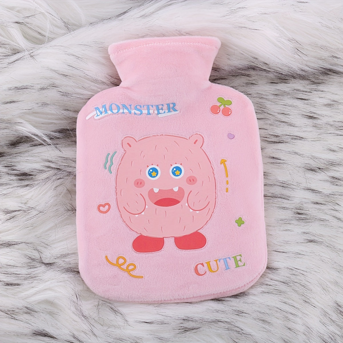 Pink Crystal Velvet Small Hot Water Bag Plush Hand Warmer Gift