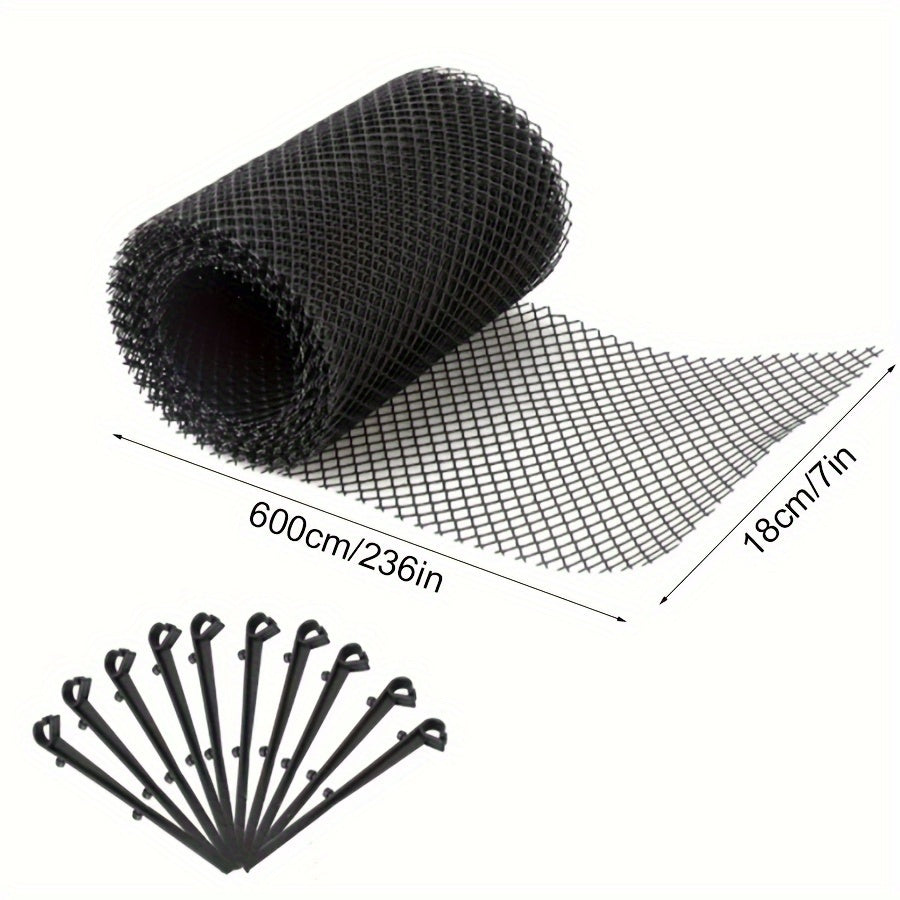 Drainage Protection Net Eaves Net Set with 10 Ground Nails