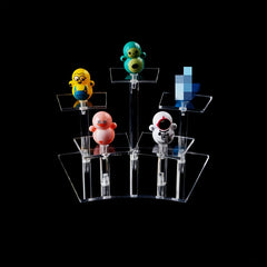 Acrylic Fan-shaped Display Stand for Dolls Mini Toys Jewelry Perfume
