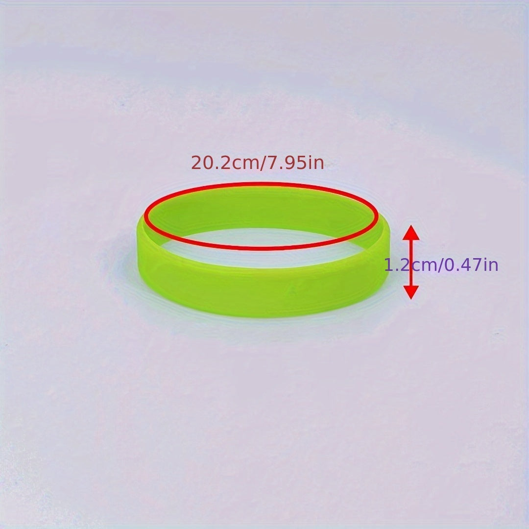 5pcs Silicone Strap Luminous Bracelet Solid Wrist Team Bracelet