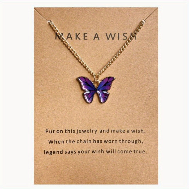 Bohemian Style Butterfly Pendant Necklace Holiday Gift