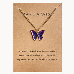 Bohemian Style Butterfly Pendant Necklace Holiday Gift