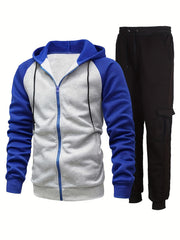 Men's 2 Piece Hooded Jacket & Drawstring Sweatpants Set