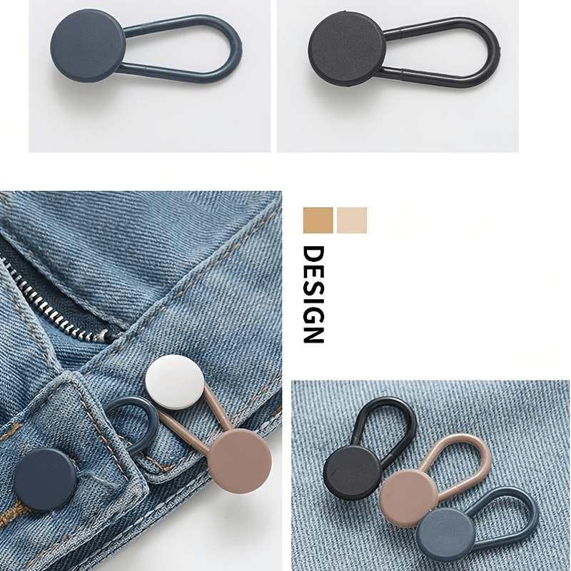6pcs Adjustable Waist Button Extenders No Sew Detachable Jeans Pants Fasteners