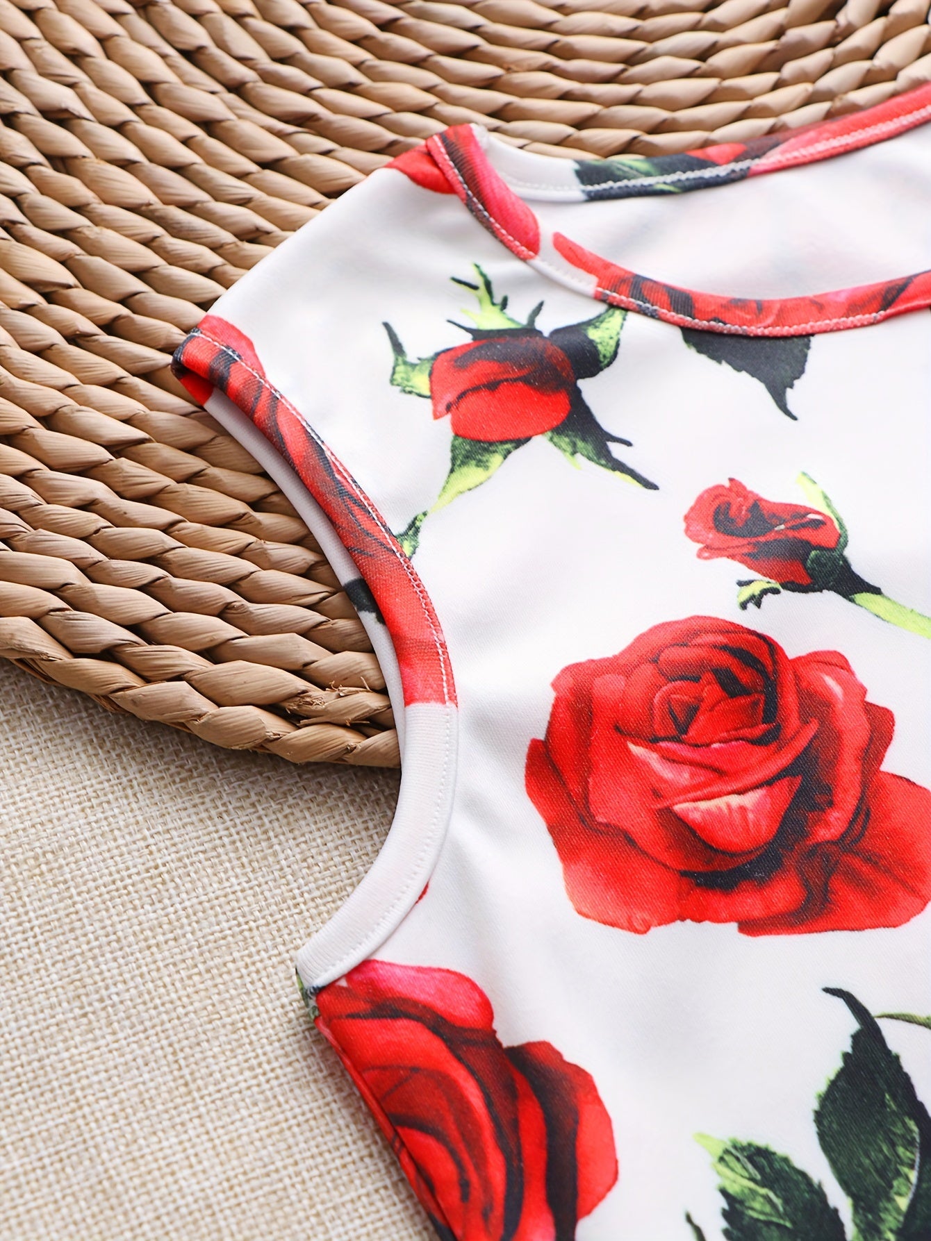 Girls Flower Graphic Sleeveless Dress for Summer Party