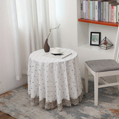 Plaid Jacquard Tablecloth Embroidered Linen Dustproof Decorative Tablecloth