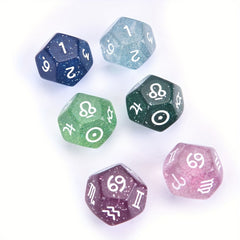 3pcs 12 Sided Zodiac Dice Constellation Divination