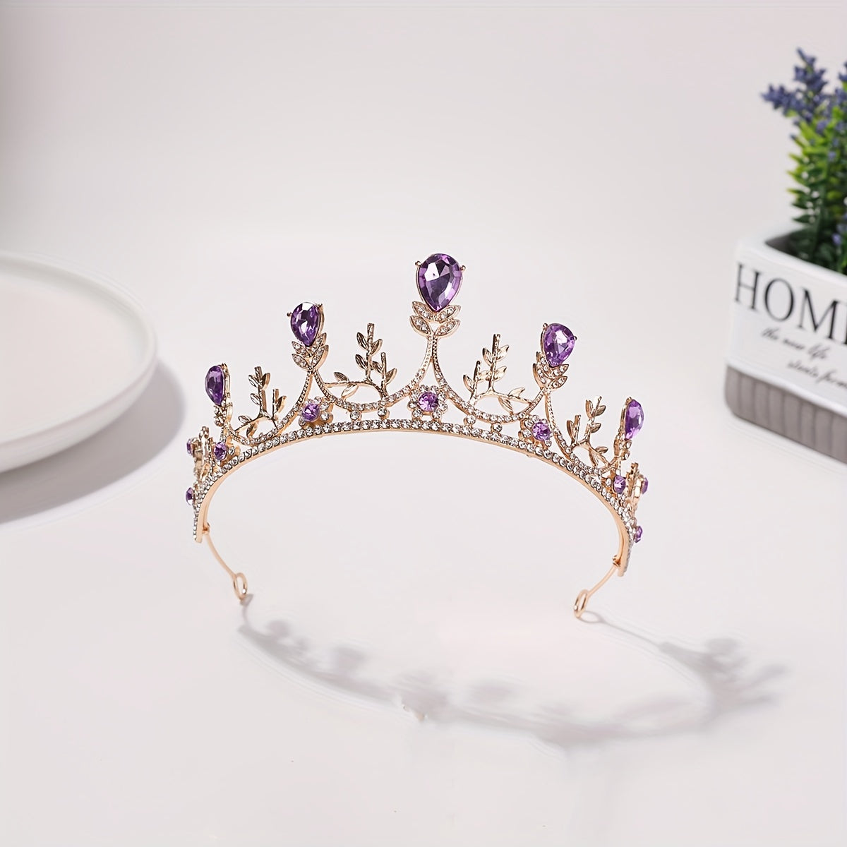 Girls Rhinestone Bead Crown Head Jewelry Props