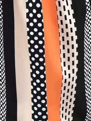 Stripe & Polka Dot Splicing Dress Crew Neck Short Sleeve Women Casual Dress