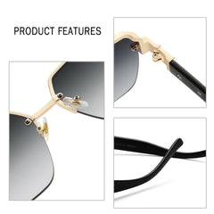 Metal Frame UV400 Protection Square Sunglasses