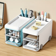 Double Layer Bus Pen Holder Stationery Box