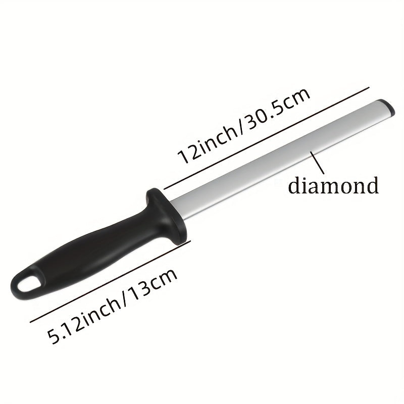 12 Diamond Carbon Steel Rod Sharpener for Food Trucks