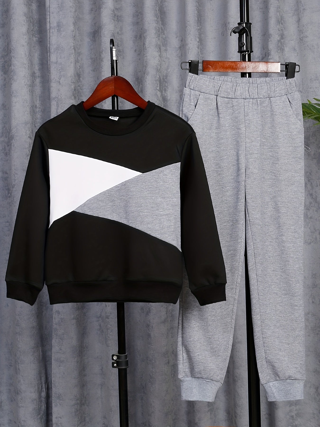 Boy's 2pcs Sweatshirt & Sweatpants Set Casual Outfits For Spring Fall