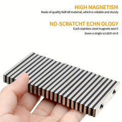 5pcs NdFeB Hardware Strong Magnet 50x10x5mm Square Two Holes