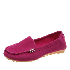 Rose Red Loafers Soft Sole Lightweight Non Slip Flat Boat Shoes