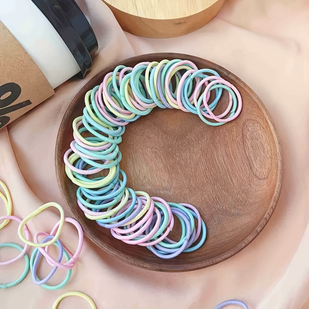 100pcs Candy Nylon Elastic Hair Ties Hair Accessories Gift For Girls