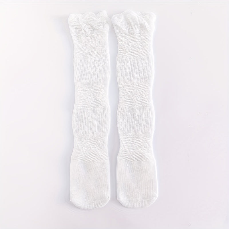 Baby Girls Mesh Lace Over Knee Stockings Breathable Anti Mosquito Socks