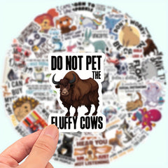 50 Funny Animal Quotes Stickers for Laptops and Water Bottles
