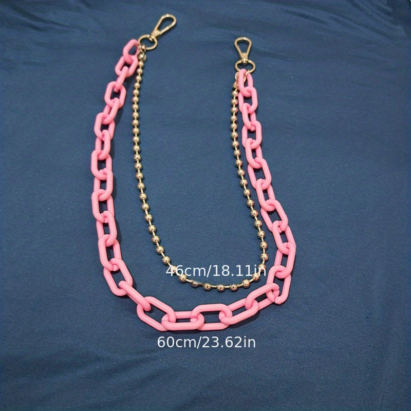 Multicolor Acrylic Heart Pants Trousers Chain Hip Hop Resin Chain Keychain