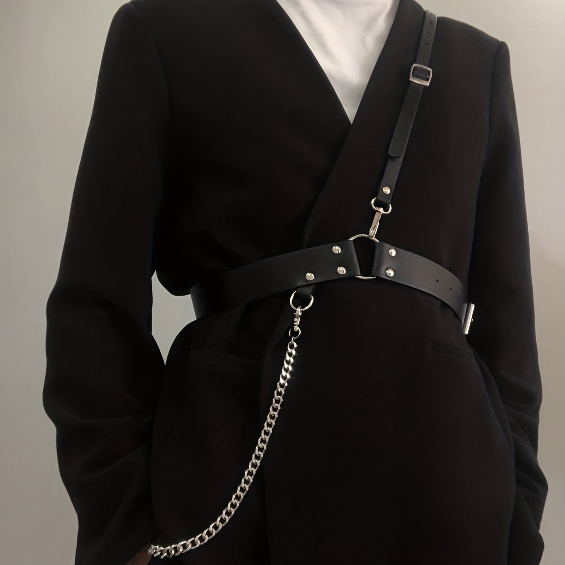 Men's Chain Harness Belt Single Shoulder Strap Waistband