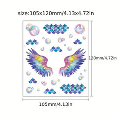 Fish Scale Wing Pearl Eye Corner Face Tattoo Sticker Glitter Eye Patch