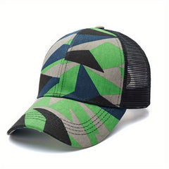 Mesh Ponytail Baseball Cap Adjustable Trucker Hat