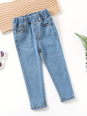 Toddler Girls Washed Jeans Skinny Slim Fit Denim Pants Kids Summer Clothes