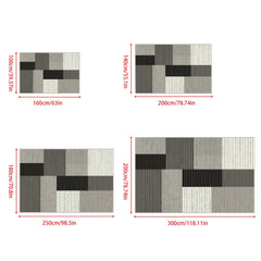Geometric Line Print Area Rug for Living Room and Bedroom