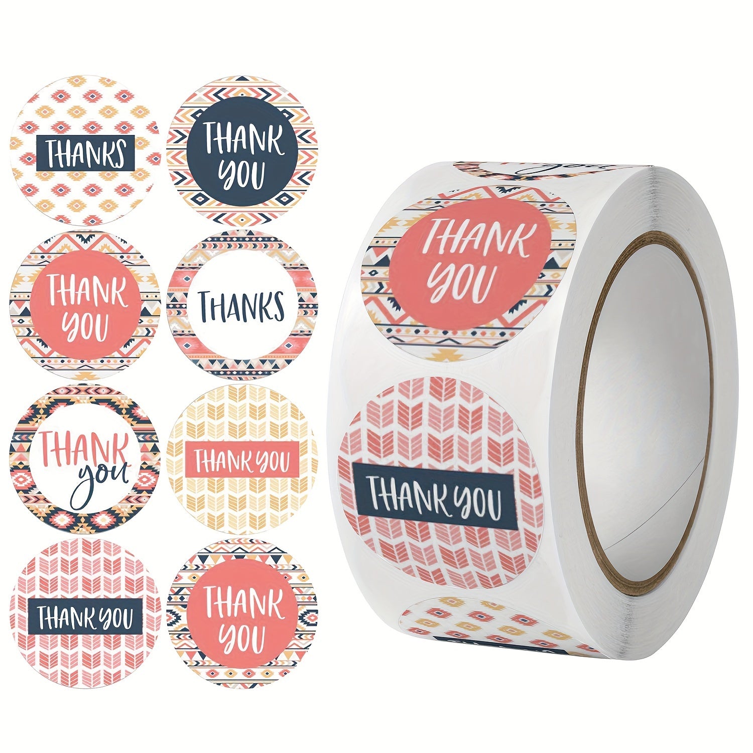 500pcs Thank You Stickers 2.54cm Adhesive Labels for Boutiques & Shops Packaging