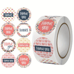 500pcs Thank You Stickers 2.54cm Adhesive Labels for Boutiques & Shops Packaging