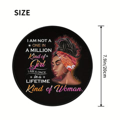 Girl Pattern Mouse Pad Round Mouse Mat Non Slip Rubber Base Mousepad