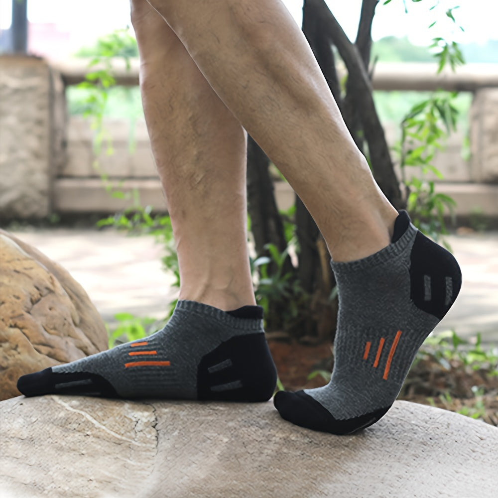 Men's Plus Size Thick Sports Socks Low cut Breathable Sweat-absorbing