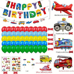 60pcs Transport Vehicle Party Decor Balloon Sticker Set
