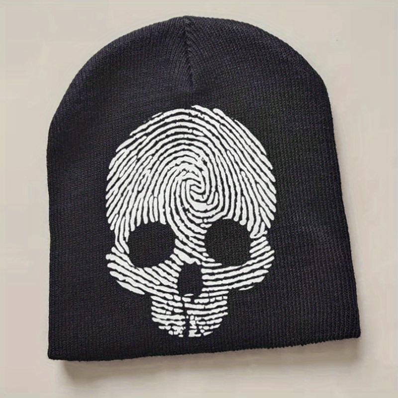 Versatile Sport Knit Beanie Hat with Skull Pattern - Autumn Winter Warm Hat