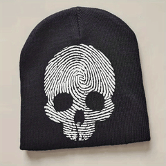 Versatile Sport Knit Beanie Hat with Skull Pattern - Autumn Winter Warm Hat