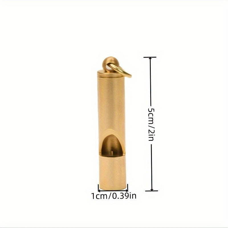 Retro Style Brass Key Chain Whistle for Outdoor Survival Training